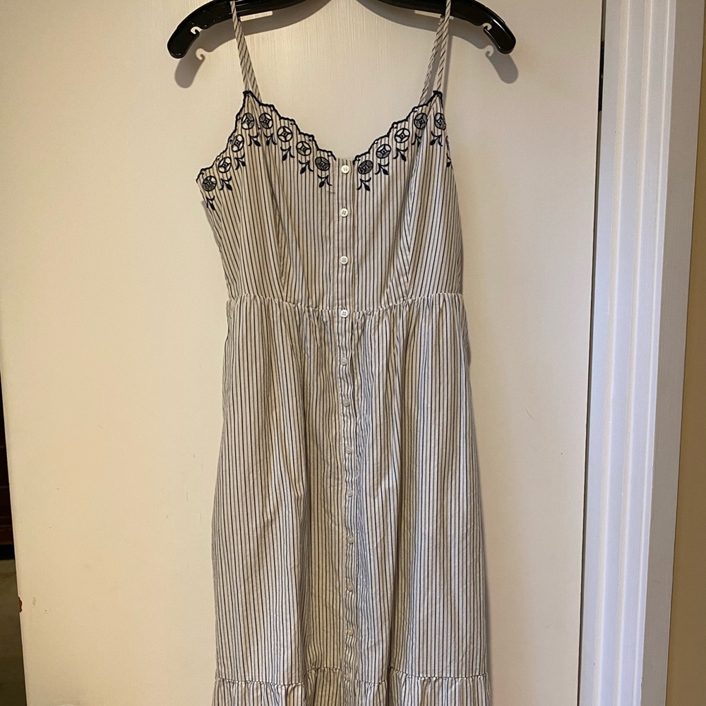 Madewell embroidered cotton dress with pockets